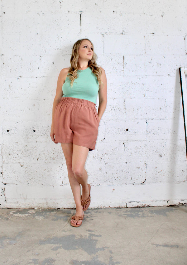 Take A Stroll Paper Bag Shorts Wild Flor Boutique